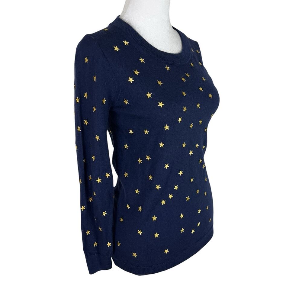 J. Crew Tippi Merino Wool Embroidered Classic Sweater Preppy Heritage Size XS - Picture 3 of 7
